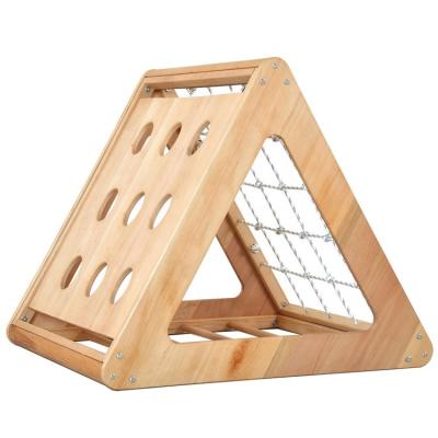 China Indoor folding foldable wood triangle new design 2022 customized indoor wooden infant triangle play gym climber for sale