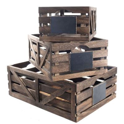 China Stocked Home Rustic decorative wooden Storage boxes for crafts for sale