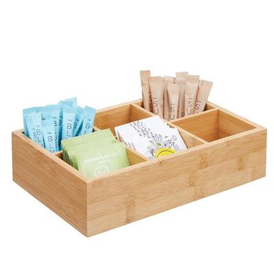 China Stocked Customized Wholesale Bamboo Tea and Food Storage Organizer for sale