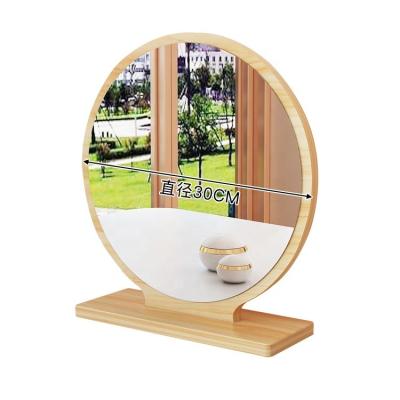 China New design 2022 amazon hot sales Bedroom Tabletop Cheap Rectangle Pine Wood Vanity Makeup Mirror for sale