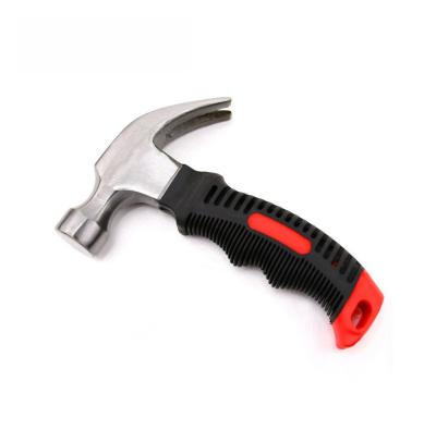 China 8oz Professional DIY Tool Easy Operation TPR Carbon Steel 8oz Handle Claw Hammer RED Claw Hammer for sale