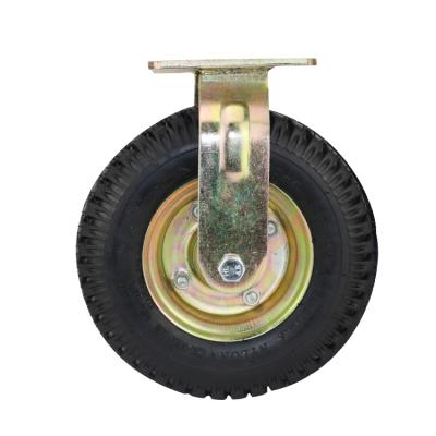 China Weihang Rigid Pneumatic Swivel Caster 8 Inch Gold Plating Plated Rubber Inflatable Caster Wheel for sale