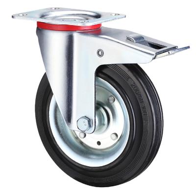 China Weihang Low Noise 3 Inch Industrial Rubber Hand Trolley Trolley Metal Hand Caster Wheel Furniture Low Power Casters for sale