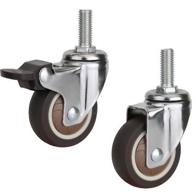 China MUTE Weihang 1.5 Inch Wheel Caster Small Ball Bearing Rubber Furniture Casters for sale