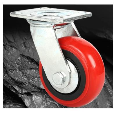 China High Load Capacity Weihang Casters 5 Inch Swivel Casters Without Brake Port Heavy Duty Red Cargo Caster Wheels for sale