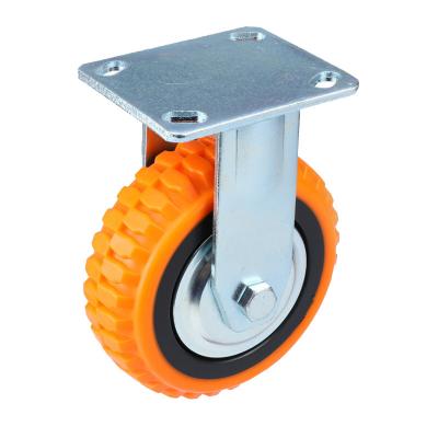 China 4 Inch Beacon Rigid Heavy Duty Directional Polyurethane Casters Wear Resistant Gray Casters for sale