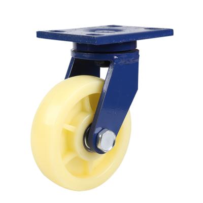 China swivel & WeiHang Rigid 6 Inch Heavy Duty Industrial Caster Wheels Caster Bracket With Heavy Duty White Nylon Caster for sale