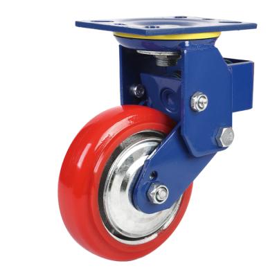 China 8 Inch Full Lock Caster Wheel Heavy Duty Plate Spring_loaded_wheel_casters WeiHang Caster for sale