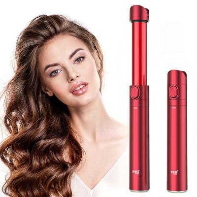 China 2 in 1 Ceramic Curved Telescopic Curling Iron Retractable Portable Curling Magic Wand Travel Hair Straightener and Curler for sale