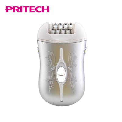 China Portable and Lightweight for Travel Use PRITECH 3 in 1 Lady Portable Rechargeable Epilator Shaver Set of Three Interchangeable Heads for sale