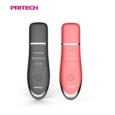 China PRITECH DEEP CLEANING Rechargeable Facial Ultrasonic Blackhead Remove Dead Skin Scrubber for sale