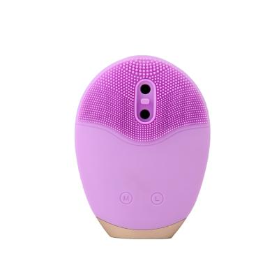 China PRITECH Vibration System Rechargeable Silicone Facial Massager DEEP CLEANING Automatic Foaming Cleansing Brush for sale