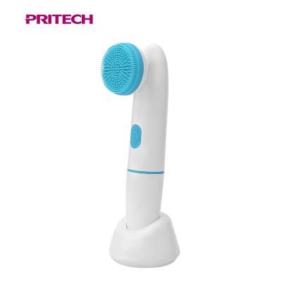 China PRITECH IPX5 Waterproof Multifunctional Battery Operated Silicone DEEP CLEANING Electric Facial Remover Brush for sale