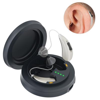 China Digital Ric Rechargeable Hearing Aid Rechargeable for Seniors Premium 4 Channel RIC Digital Mini Hearing Aids with Charging Case for sale