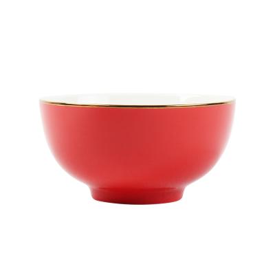 China Wholesale Small Stocked Ceramic Footed Porcelain Rice Bowl Bowl Sets for sale