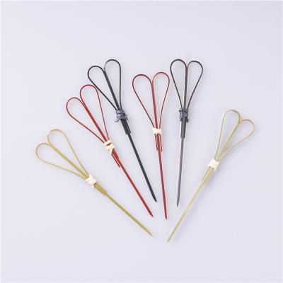 China Hot Selling Disposable Easily Cleaned Heart Shape Decorative Bamboo Cocktail Stick for sale