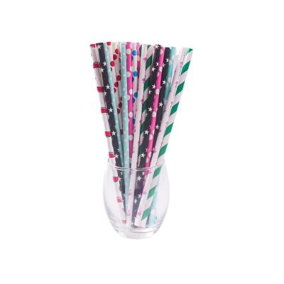 China Modern Custom Printed China Biodegradable Disposable Lined Drinking Paper Straws for sale