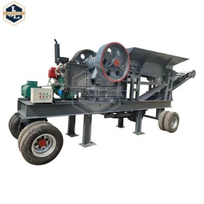 China Small Rock Quarry Stone Jaw Crusher Portable Diesel Scale Mini Lime Mobile Concrete Jaw Crushing Plant Machine For Sale for sale