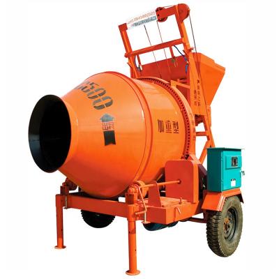 China JZC500 Portable Drum Construction Material Stores Concrete Mixer Prices Mobile Diesel Engine Self Loading Concrete Mixer for sale