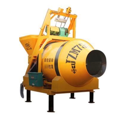 China Construction Material Stores JZM750 Drum Mixer Mini Electric Concrete Mixer With High Pressure Pump for sale