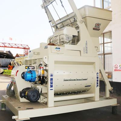 China Building Material Shops Building Material Automatic Twin Shaft Forced JS Electric Concrete Mixer Machine With Elevator Hopper for sale