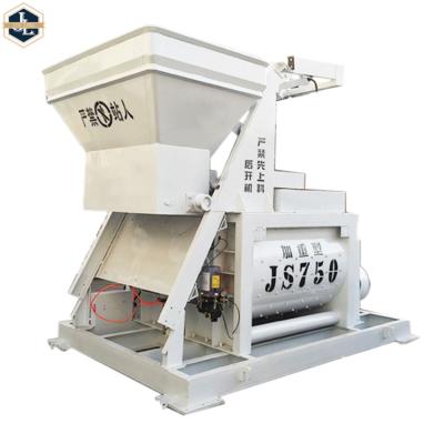 China Building Material Shops JS750 Self Loading Hopper Horizontal High Speed ​​Concrete Mixer Machine for sale