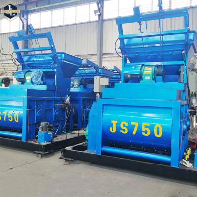 China Building material stores factory concrete cement concrete batching prepared double-shaft forced js 750 automatic concrete mixer for sale