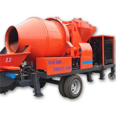 China Portable Building Material Stores Strong Motivation Small Trailer Mounted Concrete Pump Mixer With Diesel Engine for sale