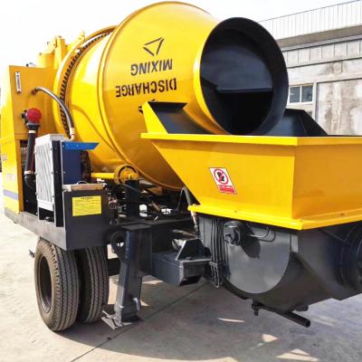 China Construction Material Stores Jinlong Machinery 30m3/h 40m3/h Electric Movable Horn Mixer Machine With Pump Exporting On Sale for sale