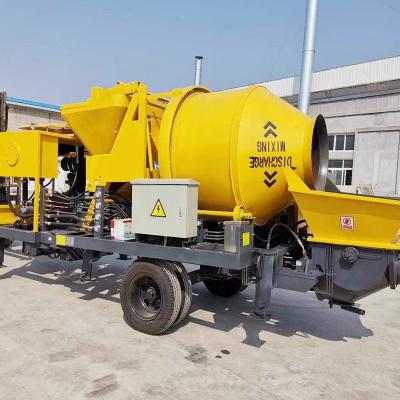 China Construction material shops c3 circuit fully hydraulic diesel concrete mixer with pump for sale