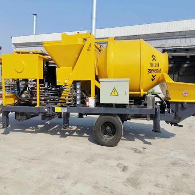 China Building Material Stores Jinlong Factory High Performance 40m3 Mobile Diesel Trailer Concrete Mixer Pump Machinery Price for sale