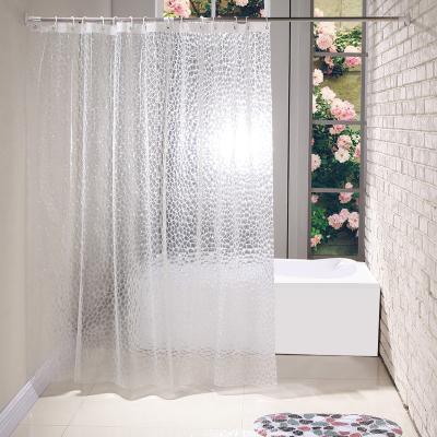 China QJMAX Modern 3D Shower Curtain EVA Waterproof Water Cube Transparent Hotel High Quality Shower Curtain for sale