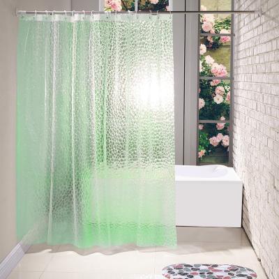 China Modern High Quality Water Cube Curtain Divider Bathroom QJMAX PEVA Transparent Bathroon Shower Curtain for sale