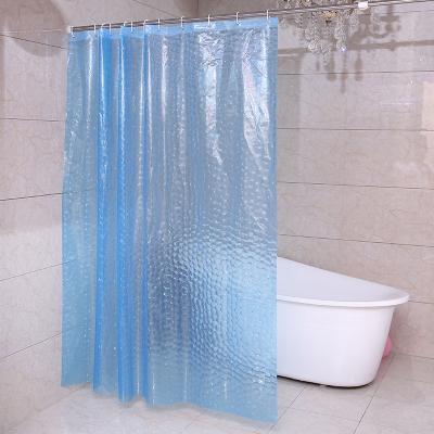 China Custom Made QJMAX 3D EVA Waterproof Water Cube Transparent Bathroom Modern High Quality Partition Shower Curtain for sale