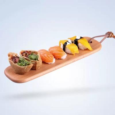 China Stocked Wooden Sushi Tray / Trays And Dishes For Cheese Snack Fruit Family Party Decoration for sale