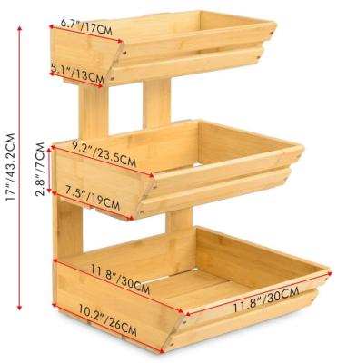 China Children's Interesting Games For Early Education 3-Tier Fruit Basket Bamboo Fruit Bowl For Kitchen Countertop Large Capacity Vegetable Storage Rack for sale