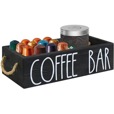 China Viable Coffee Station Organizer Storage Box with Coffee Sign Coffee Pod Holder Storage Basket K Cup Organizer Box for Countertop for sale