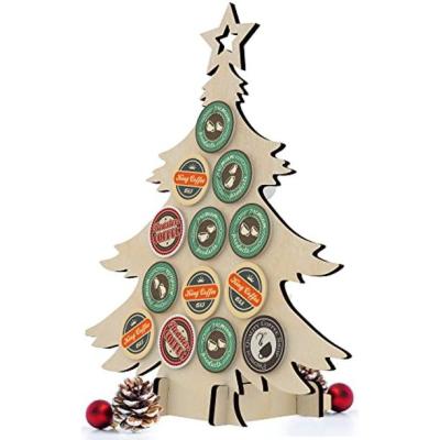 China Viable Christmas Tree Coffee Pod Holder K Cup Organizer For Reusable Wooden Kcup Pods Storage Coffee Accessories Holiday Decoration for sale