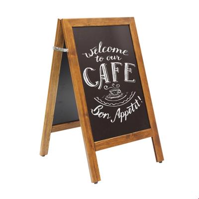 China Mordern Bar Coffee Station Sidewalk Wedding Promotional Billboard A-frame Chalkboard Sign Wooden Menu Board for sale