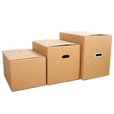 China Recycled Materials Wholesale Custom 5 Layers Corrugated Cardboard Box For Moving Packaging Box With Carry Handles for sale