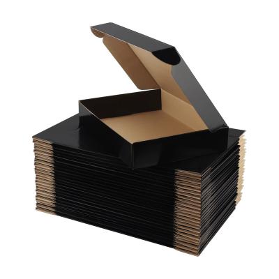 China Recycled Materials Wholesale Custom Black Kraft Paper Corrugated Cardboard Delivery Packaging Box For Mail for sale