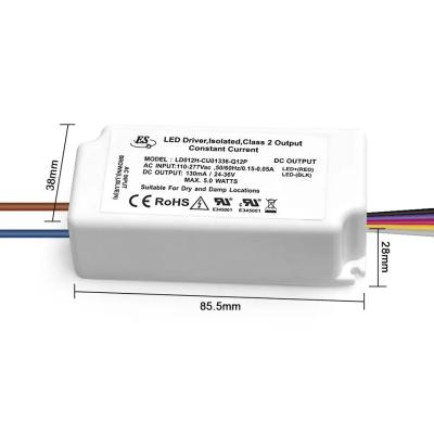 China CE 12W 0-10V Dimmable 12V 24V 36V 48V 1A 0.5A 350mA 250mA Constant Voltage 0-10V ES UL Dimming LED Driver LD012H-VU05024-Q12P for sale