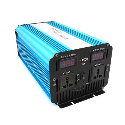 China DC12V 24V Solar Power Inverter 1500W Single Phase To AC110V 220V Pure Sine Wave Power Inverter 384*180*142mm for sale