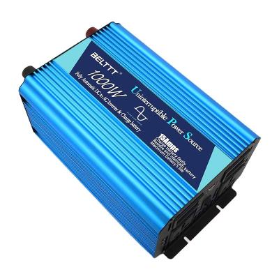 China Free Shipping Home Solar Power System Pure Sine Wave Inverter 1000W 12v 220V 50HZ Single Phase Power Inverter With UPS Charger for sale