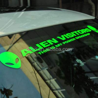 China Reflective Windshield Stickers Car Green Skull Windshield Sticker, Vinyl Diamond Pattern Lightweight Reflective Decals for sale