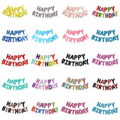 China Wholesale Alphabet Balloon 16 Inch Inflatable Birthday Party Happy Birthday Letter Banner Foil Balloons for sale