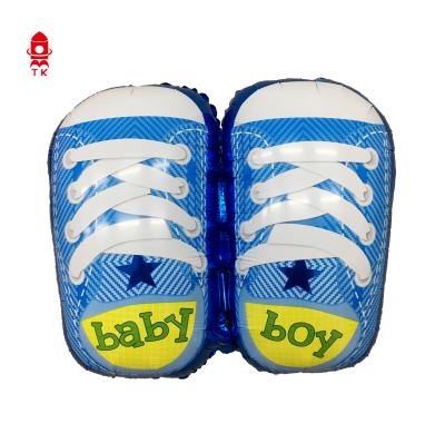 China Gift Toy Baby Shower 55cm*75cm Baby Boy&girl Shoes Foil Balloon For Baby Birth Party for sale