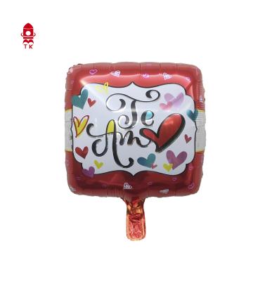 China Toy Spanish 18inch/43cm red square Te Amo helum foil balloon of gift I love you for sale