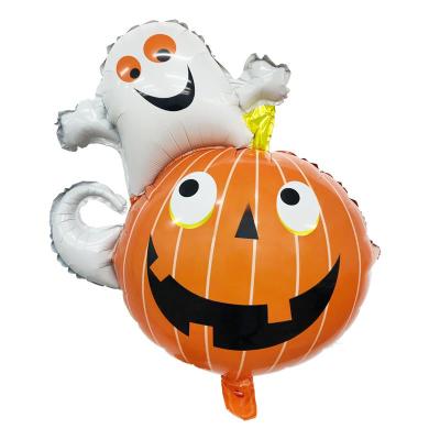 China 2019 Gift Toy Cartoon Pumpkin Ghost Halloween Party Decoration Foil Balloons for sale