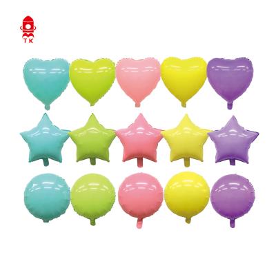 China 18 Inch /45cm Decoration Round Color Foil Balloon Helium Heart Air Macarons Floatable Star for sale